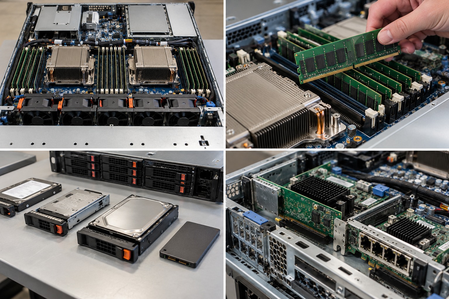 Representative server platform, memory, storage drives and expansion cards
